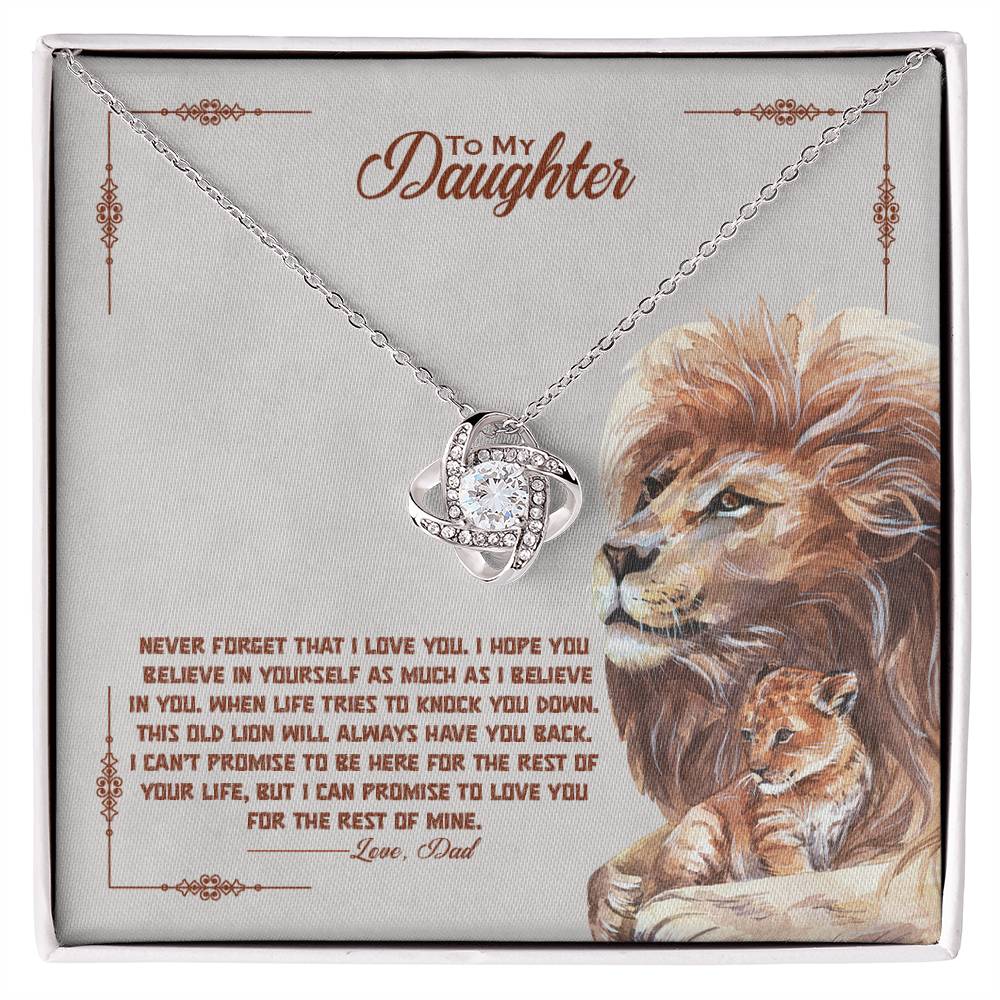 To My Beautiful Daughter, I Promise To Love You For The Rest Of My Life -Love Knot Necklace