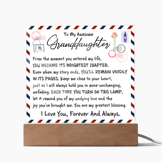 TO MY AWESOME GANDDAUGHTER